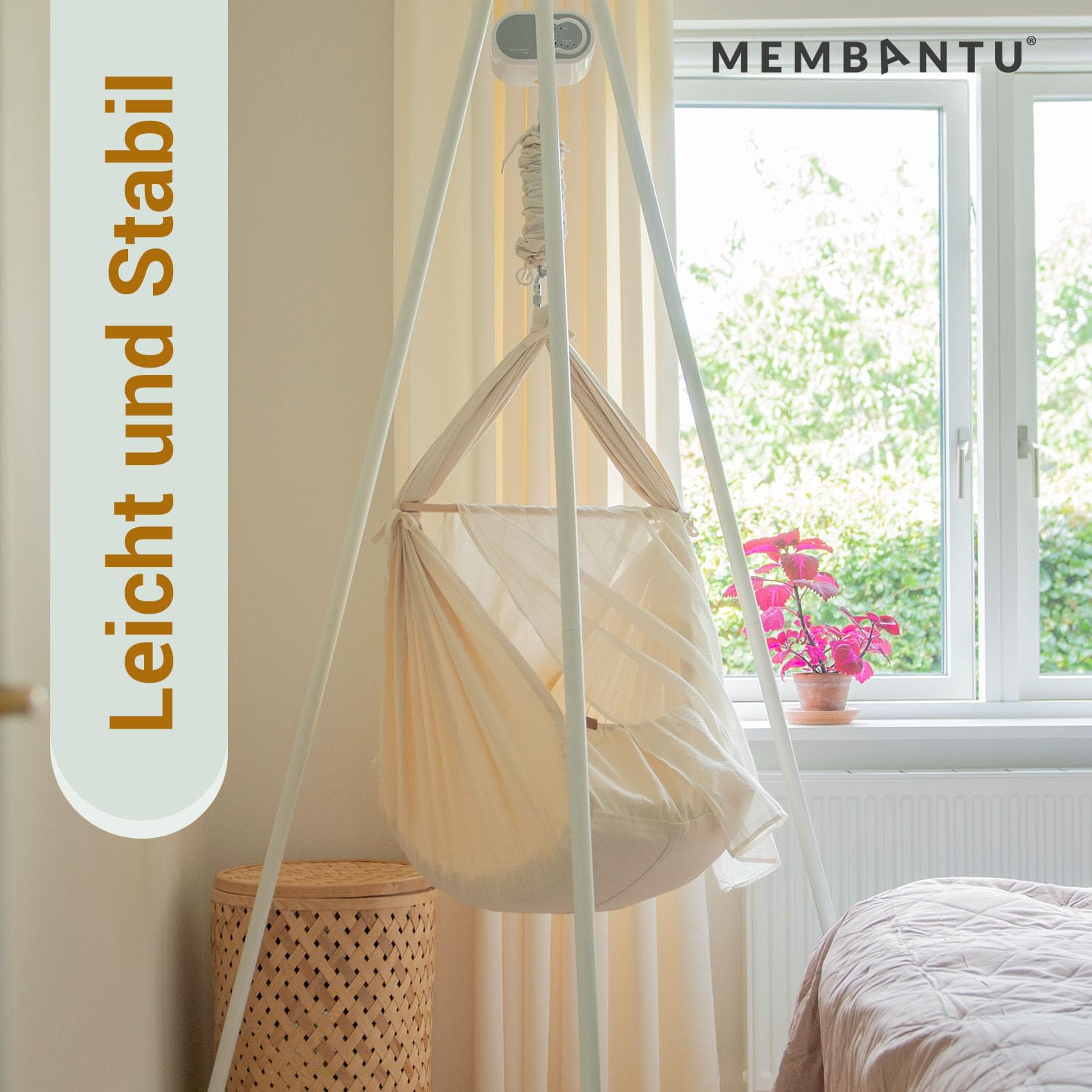 Gestell Federwiege mit klick-Montage-System, Baby-Hängemattengestell inkl. Verstellbarer Füße, Hammock-Stand for Twin and Basic Baby-Hammock, Federwiegengestell salbeigrün