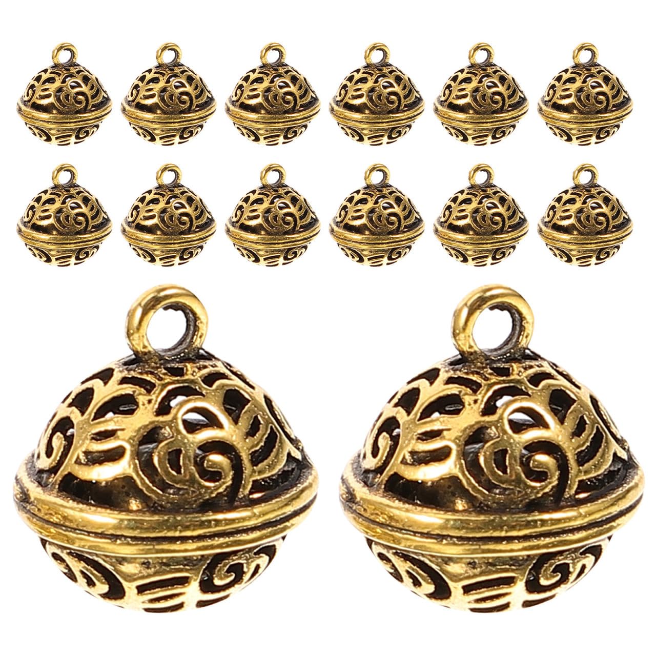 CALLARON 20pcs Crafting Bells Bell Pendants Vintage Alloy Bag Charm Decoration for Bags and Accessories Decorative Accent with Pleasant Sound