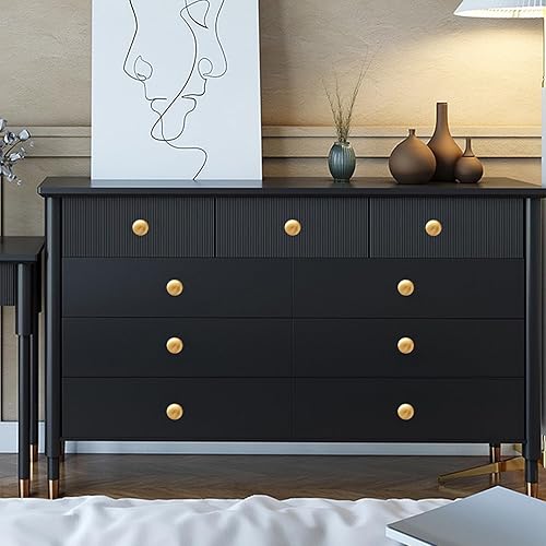 Miniatura 6 de RZDEAL 4 perillas de latón macizo de 1.0 pulgadas para gabinete, bola dorada cepillada, manijas y tiradores de herrajes para puertas de muebles