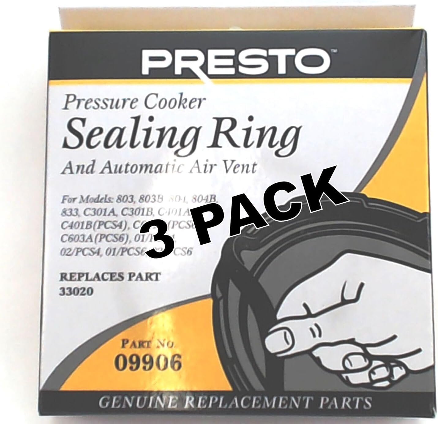 Replacement For Compatible With 3 Pk, Presto Pressure Cooker Sealing Ring Gasket 09906