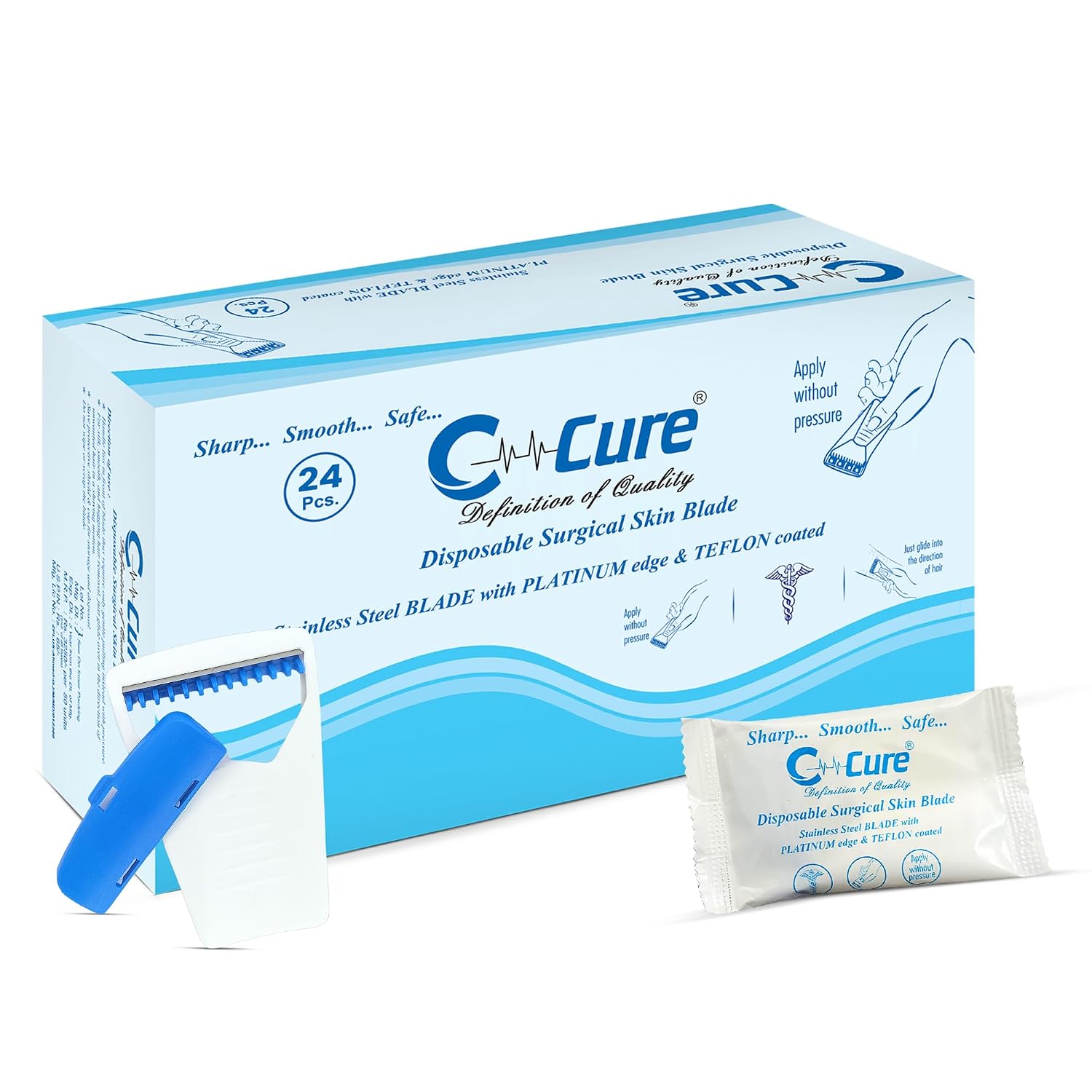 Definition of Quality Disposable Surgical Skin Blade Pack of 18 | Disposable Razor for Safe Body Hair Removal | Surgical Skin and Body Razor For Men & Women | Smooth | Sharp | Safe