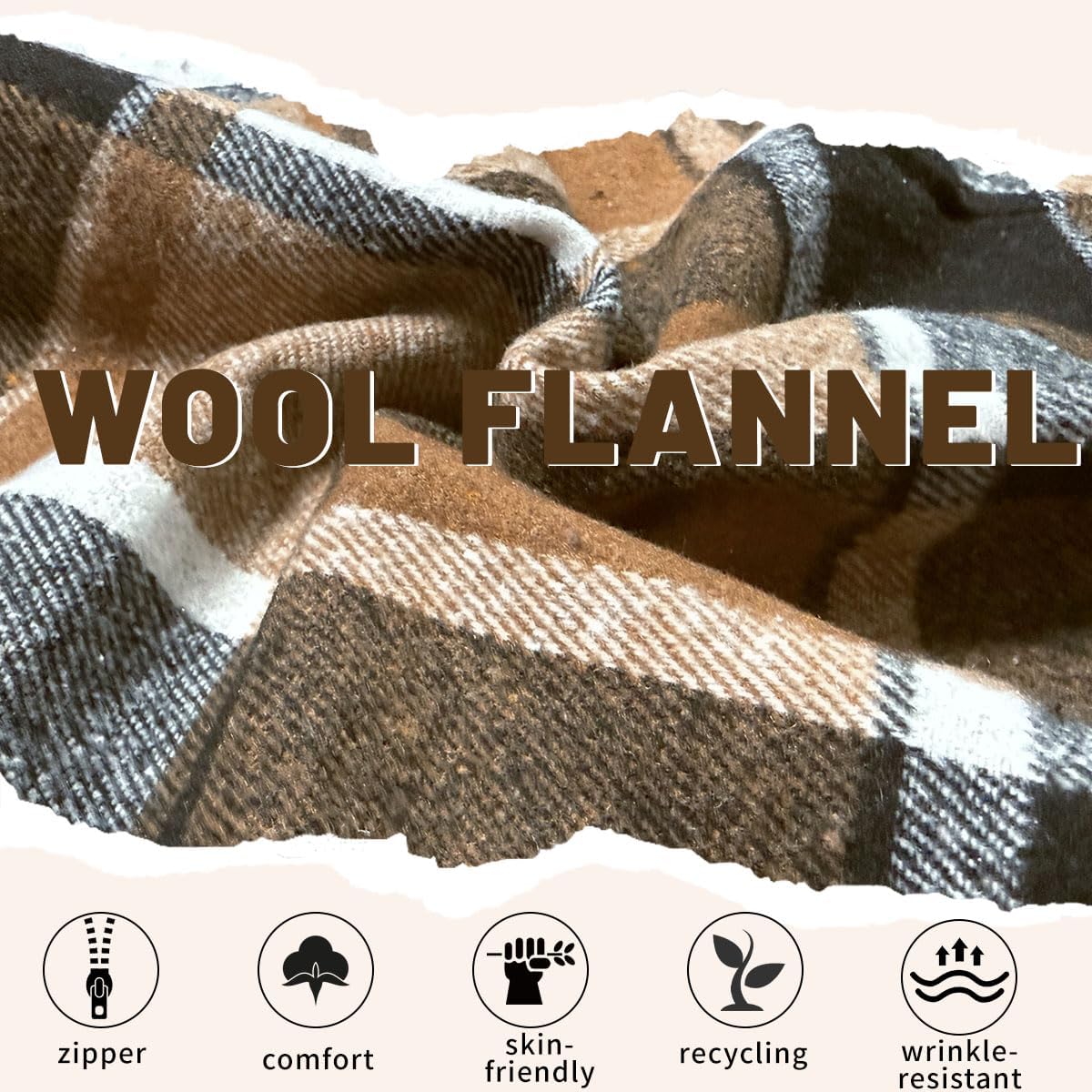 Womens Plaid Flannel Skirt High Waist Bodycon Wool Mini Skirts with Side Hidden Zipper Fall Winter Outfits - Image 3