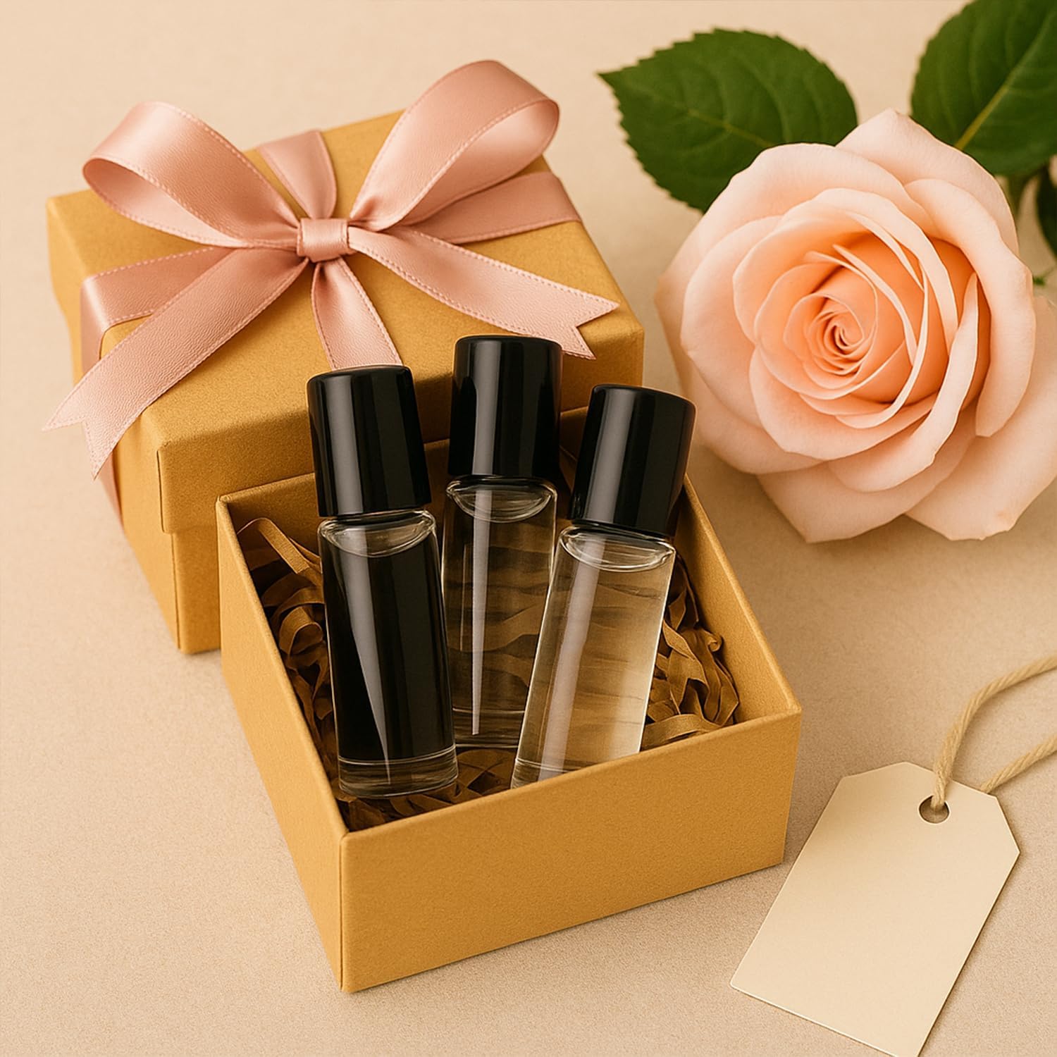 6Packs 30ml Glass Roller Bottle for Essential Oils Clear Refillable Roll On Bottles with Black Cap Empty Aromatherapy Rollerball Containers for Perfume, Fragrance, Massage Oils, DIY Skincare