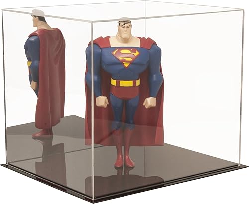 Vista 644 de Better Display Cases Versátil vitrina de acrílico transparente - Caja rectangular grande con base blanca 18" x 12" x 3" (BK09)