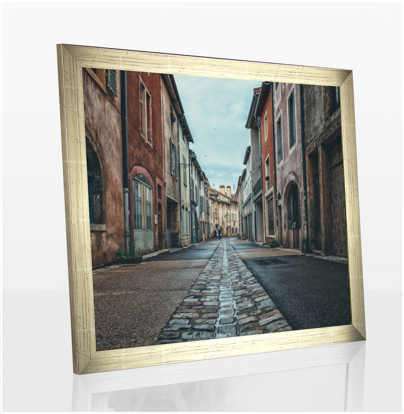 Cadre photo en métal blanc Orion 97x34 finition haute brillance