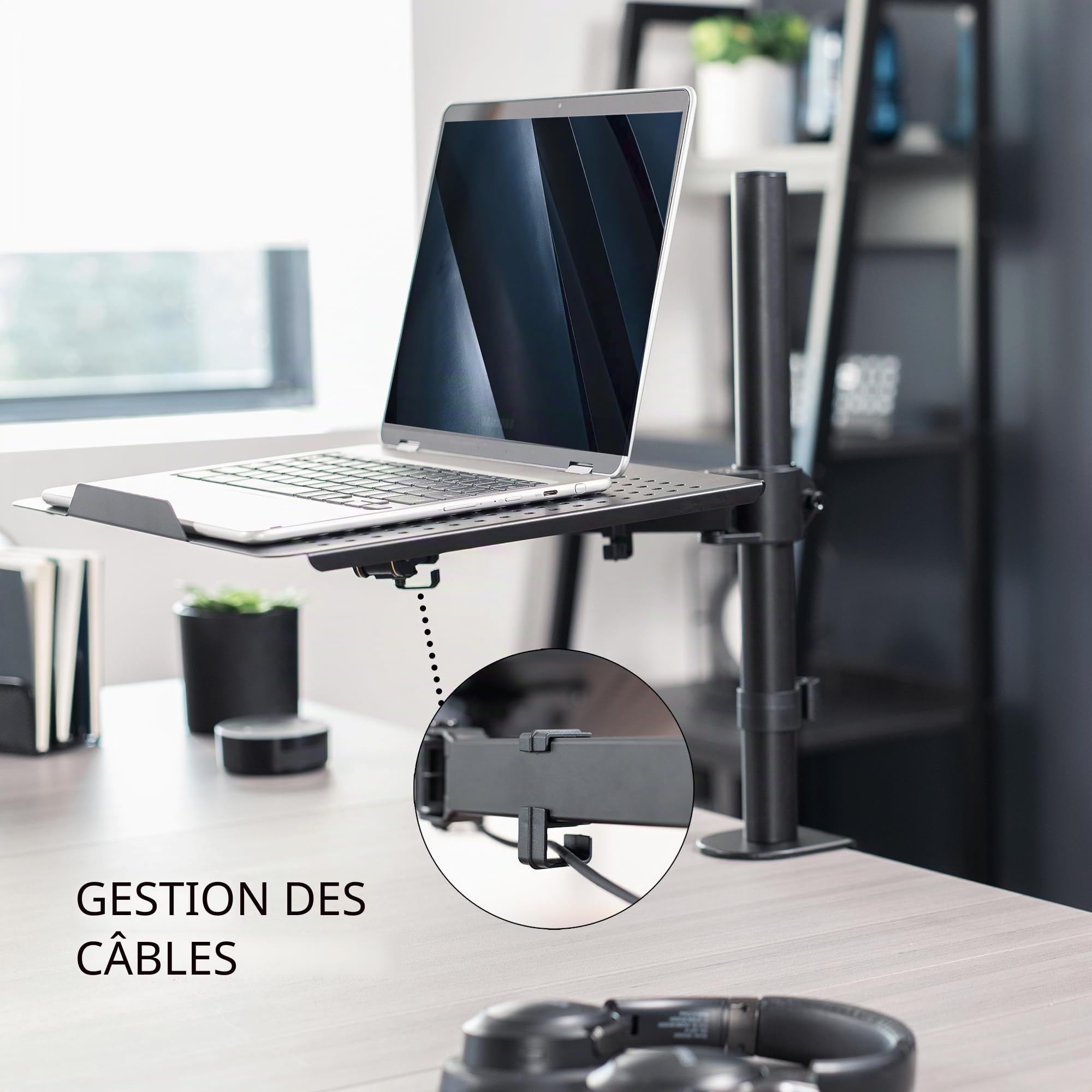 Vivo Support de Bureau pour Ordinateur Portable – Extension entièrement réglable avec Pince en C (STAND-V001L)