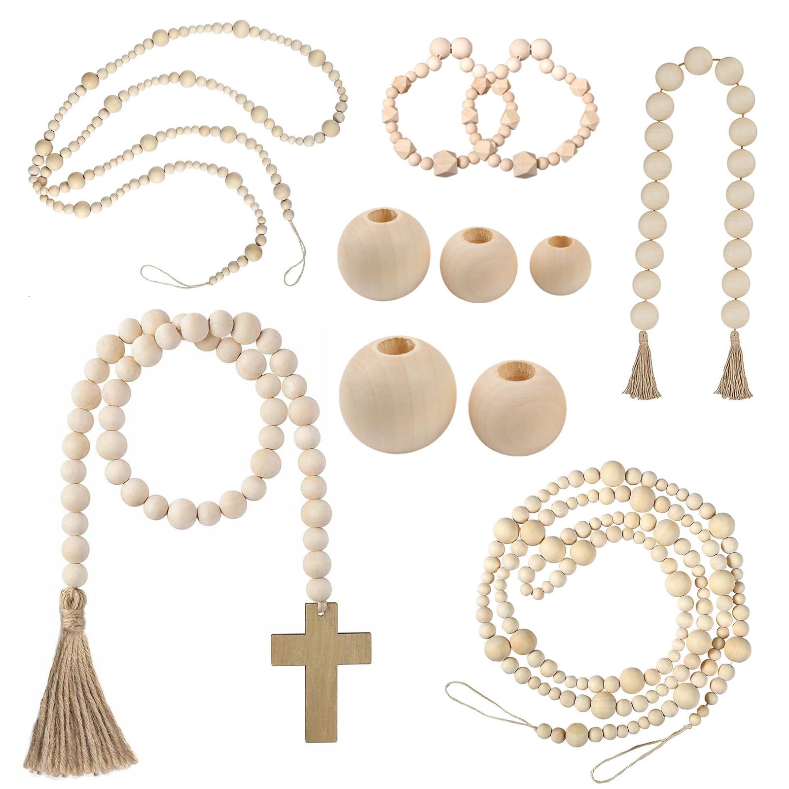 1000 Stück Holzkugeln 10mm Mit Loch - Natur Holzperlen Für DIY Schmuck Und Basteln