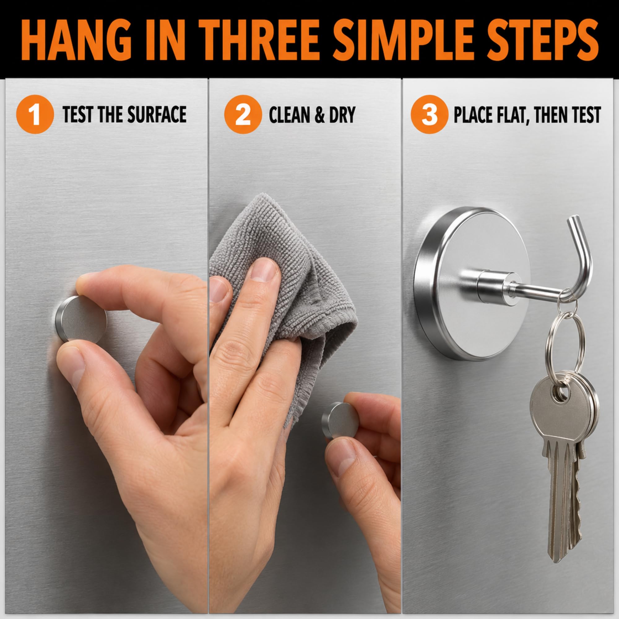 Strong Magnetic Hooks - 2 Pack Chrome -6 Strong Magnetic Hooks - 2 Pack Chrome -6