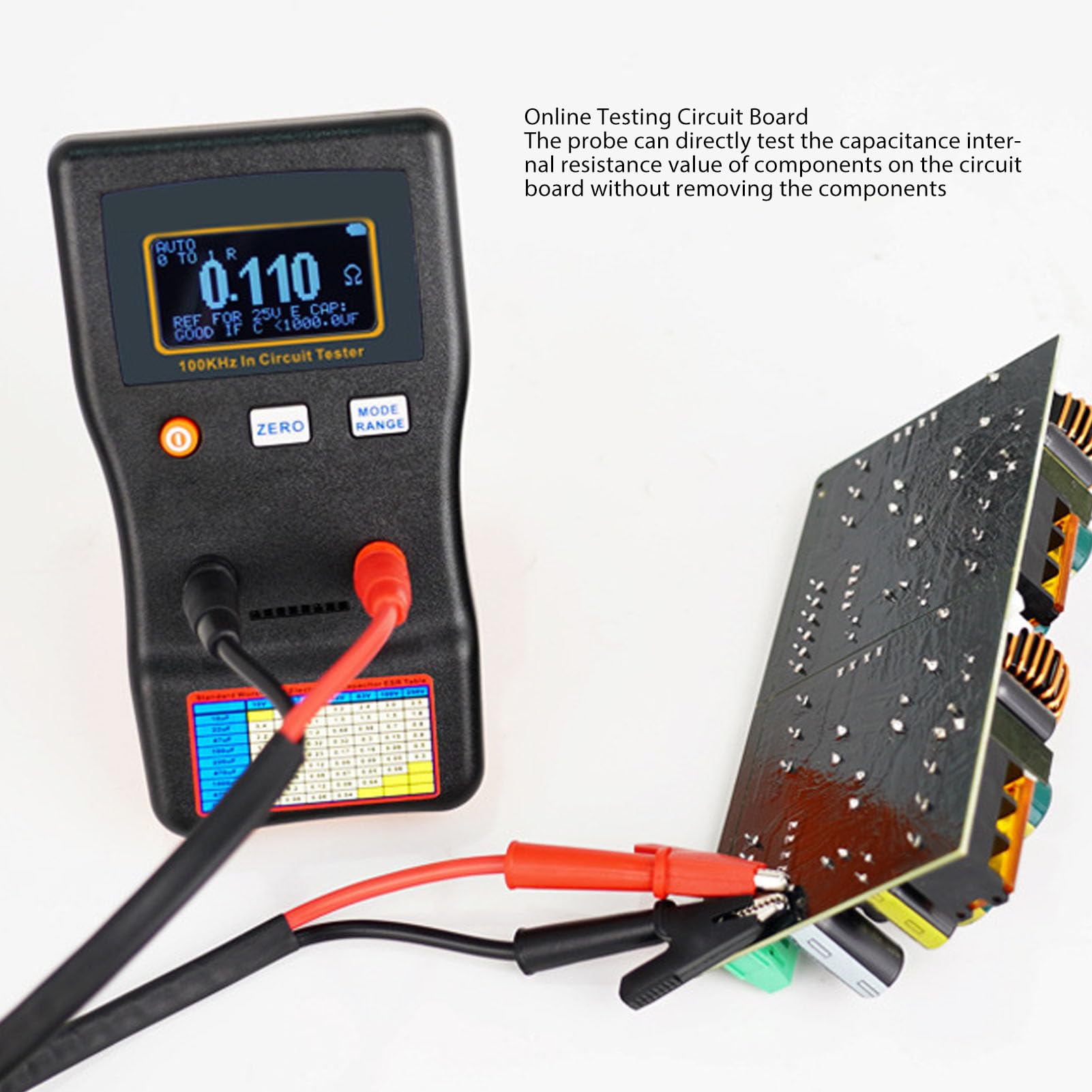 Generic Cyfrowy Miernik Pojemności Szybki Pomiar Tester Wyświetlacza LCD Elementów Obwodów, Rezystancja Wewnętrzna 0-100R, Zasilany Bateriami AA