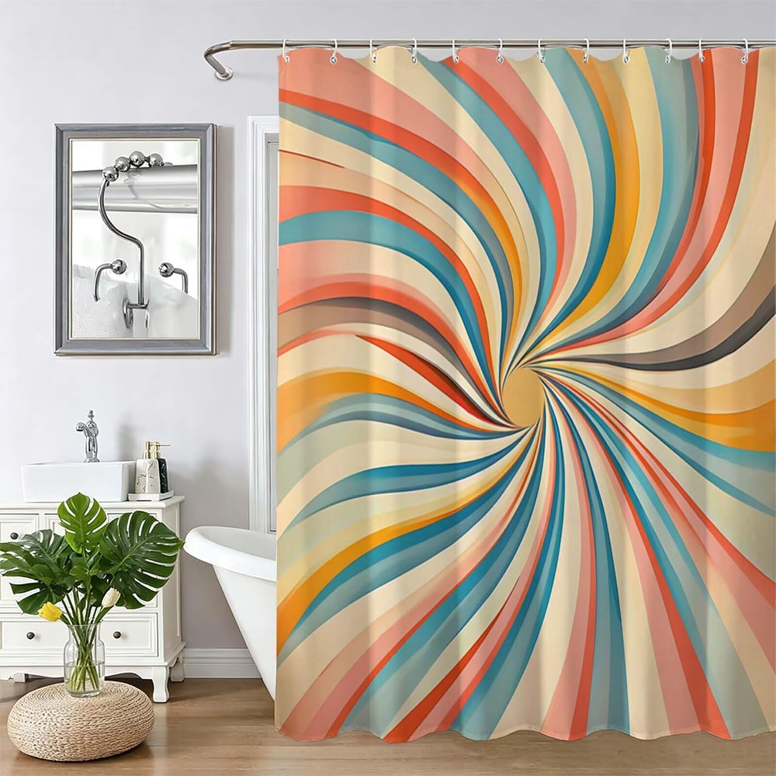 Rideau de baignoire en tissu de qualité supérieure avec motif vortex