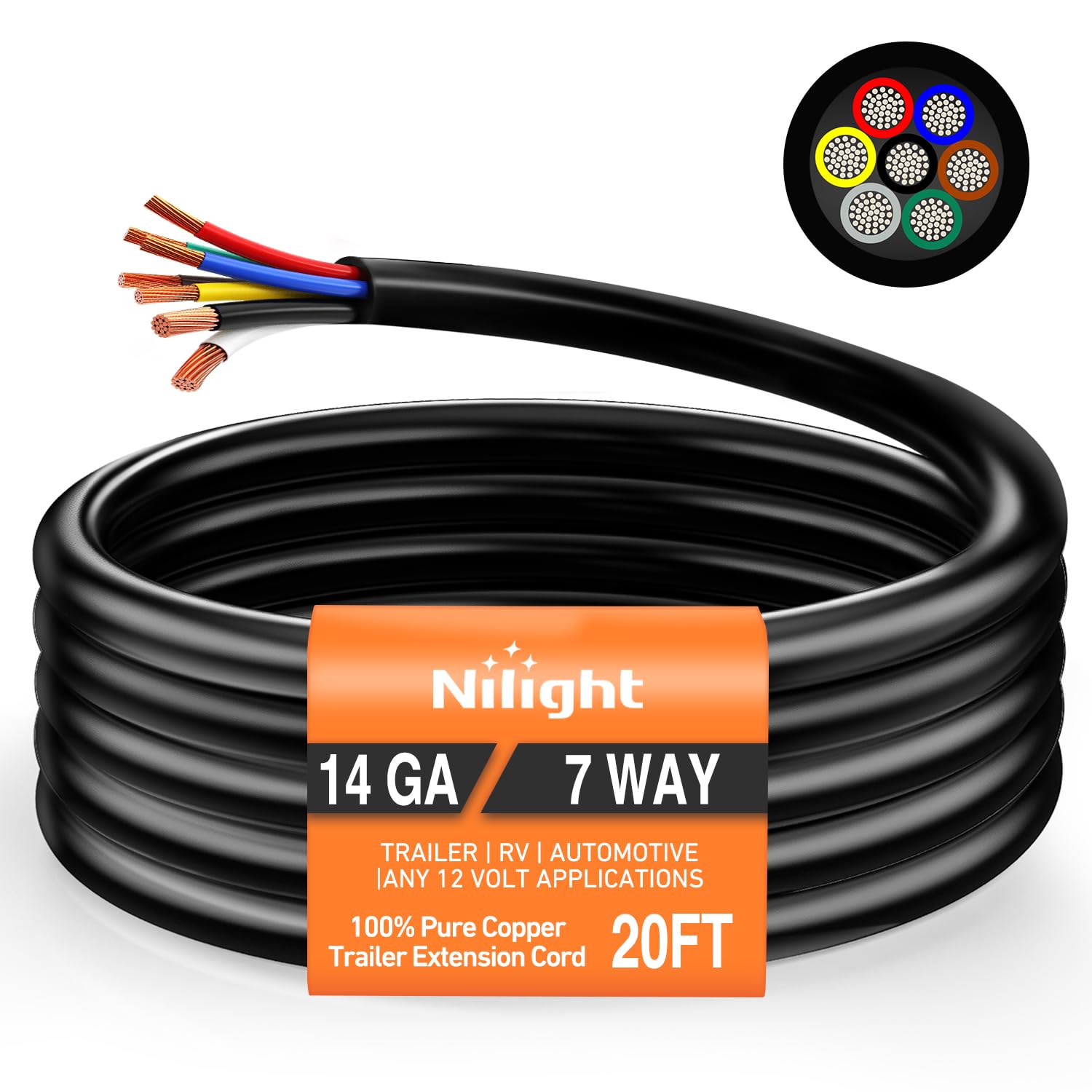 Nilight 7 Way Trailer Junction Box Weatherproof Color-Coded Studs — Amazon image 13
