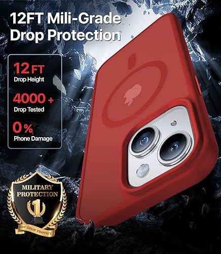 Miniatura 4 de Funda magnética fuerte para iPhone 15 transparente nunca amarillea compatible con MagSafe Protección contra caídas de grado militar a prueba de