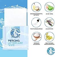Vista 9 de Dr. Piercing Aftercare Toallitas y protuberancias – Cuidado posterior de piercings Solución salina para piercings – Queloid Bump Ear Piercing
