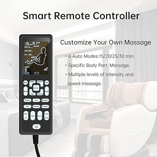 Miniatura 9 de FOELRO Silla de masaje actualizada 2022 de gravedad cero Shiatsu reclinable de cuerpo completo con calefacción de espalda y rodillos de pies (caqui)