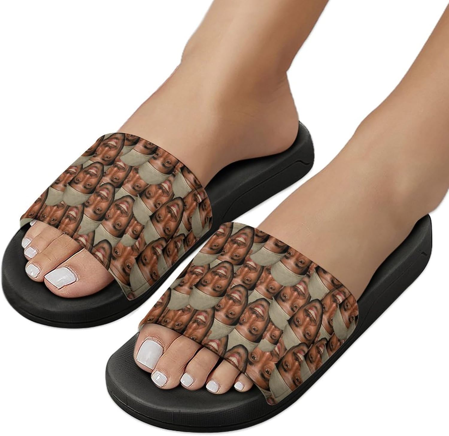 Custom Shower Slippers for Women Man, Non-Slip Open Toe Slippers for Bathroom Kitchen Beach Indoor Outdoor Use, Unique Footwear Gifts for Girlfriend BoyFriend Mother Father - Image 2