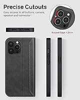 Vista 26 de OCASE Compatible with iPhone 14 Pro Max Wallet Case, PU Leather Flip Folio Case with Card Holders RFID Blocking Stand [Shockproof TPU Inner Shell]