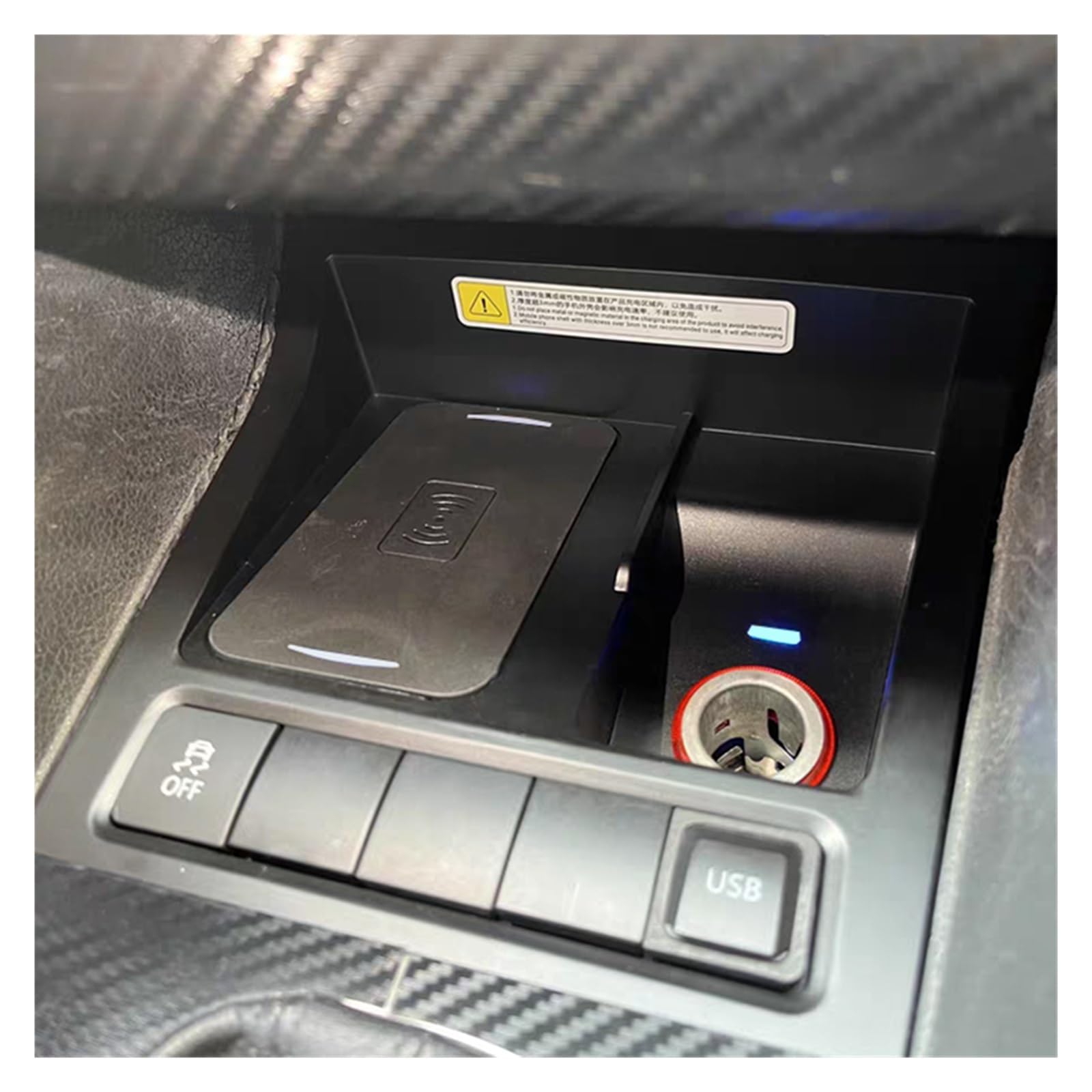 Caricabatterie Wireless for Auto 15W Caricabatterie for Telefono Qi Caricabatterie for Telefono Veloce Supporto di Ricarica Compatibile for VW Golf 6 MK6 Scirocco Sagitar 2008-2013