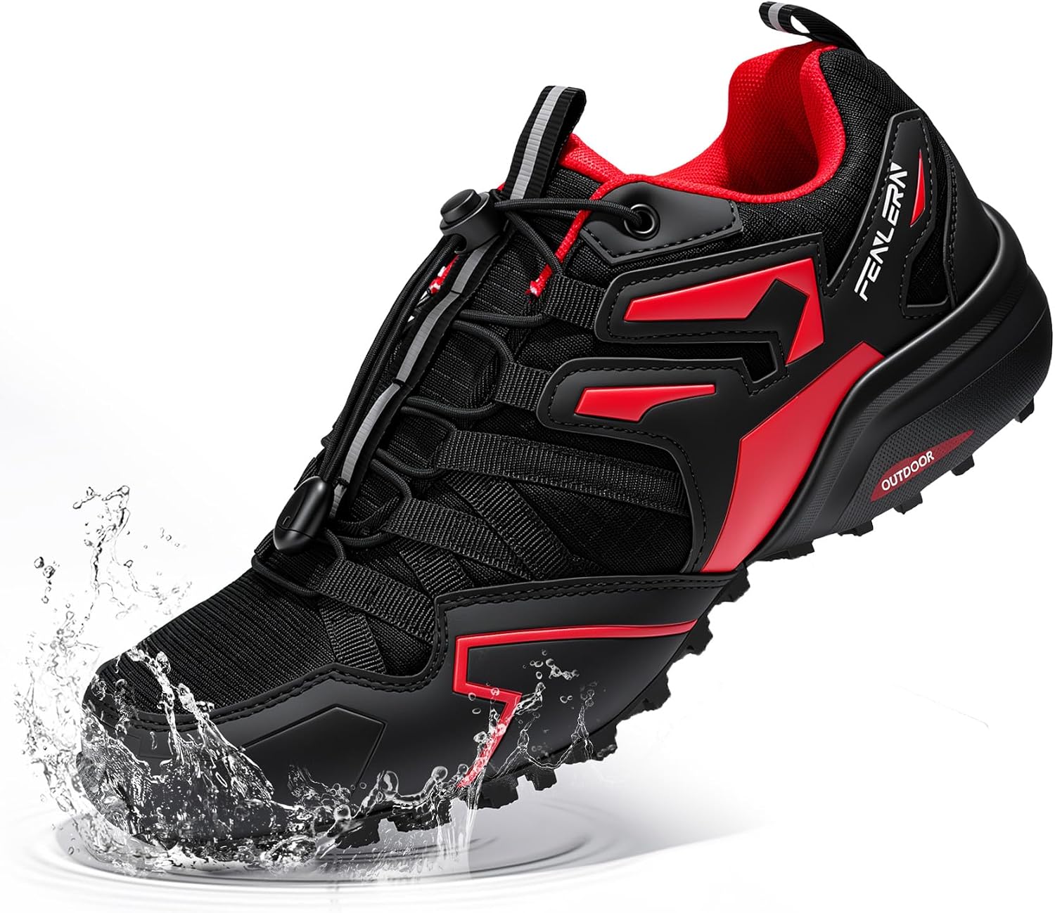 FENLERN Trail Running Shoes for Men Waterproof Lightweight Non-Slip Outdoor Hiking Trekking Sneakers