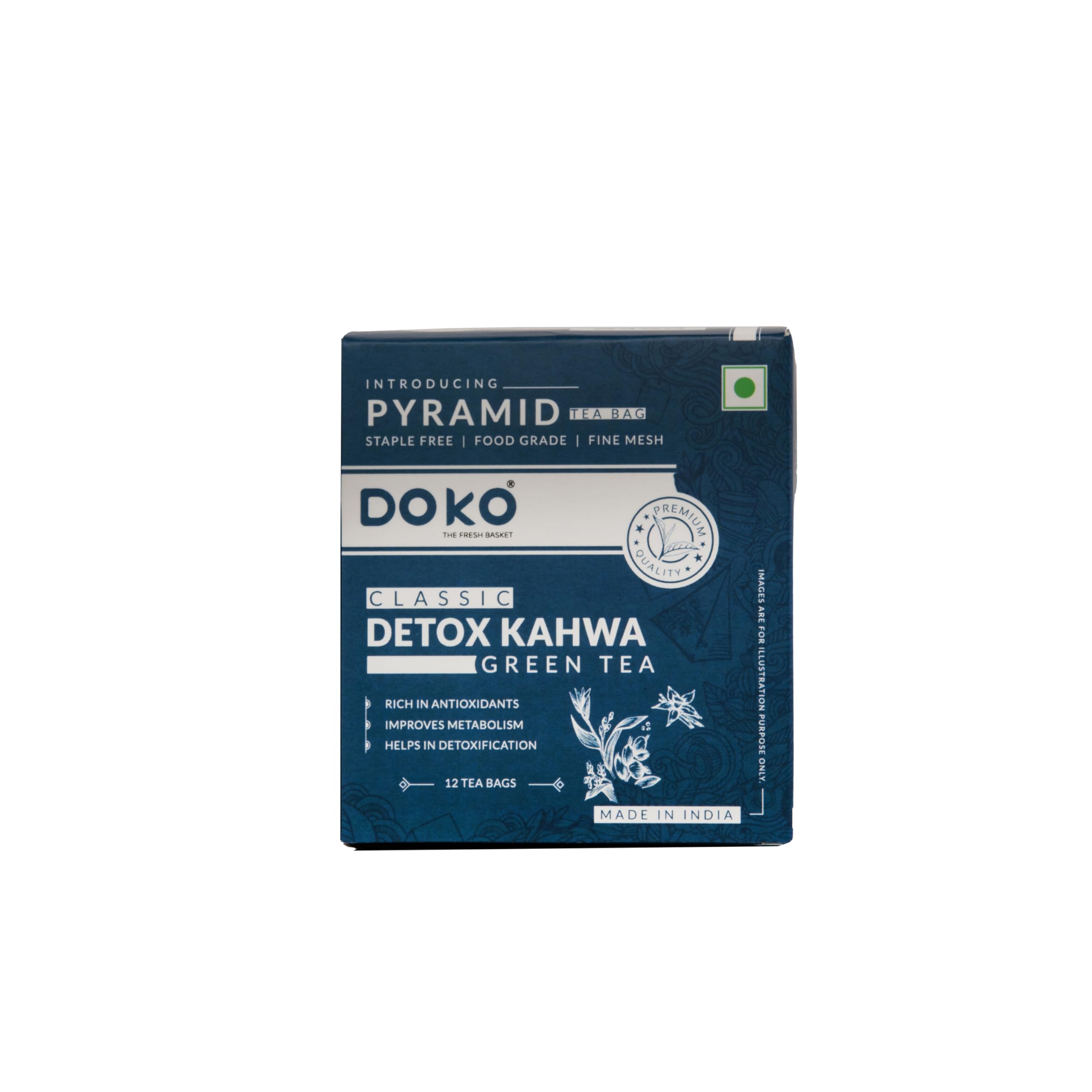 Doko Detox Kahwa Green Tea (12 Tea Bag) | 100% Fresh and Detox Kahwa Tea | 100% Natural Ingredient | 12 Pyramid Tea Bags (B0B7J61WFB) Amazon Price History, Amazon Price Tracker