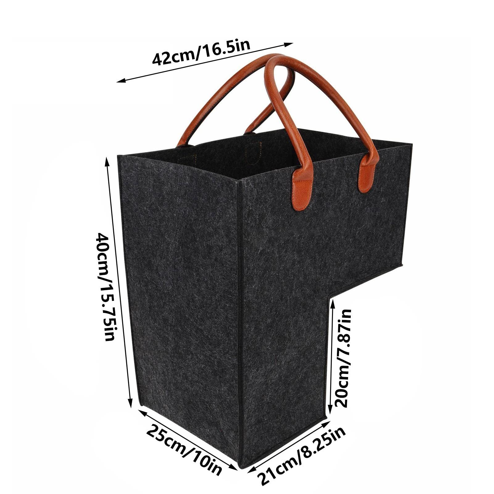 Cesto per scale a forma di L | 2 pz Cestini portaoggetti pieghevoli per scale | Organizer grande per cesta per scale con manico in pelle | Scatola portaoggetti multiuso senza deformazione