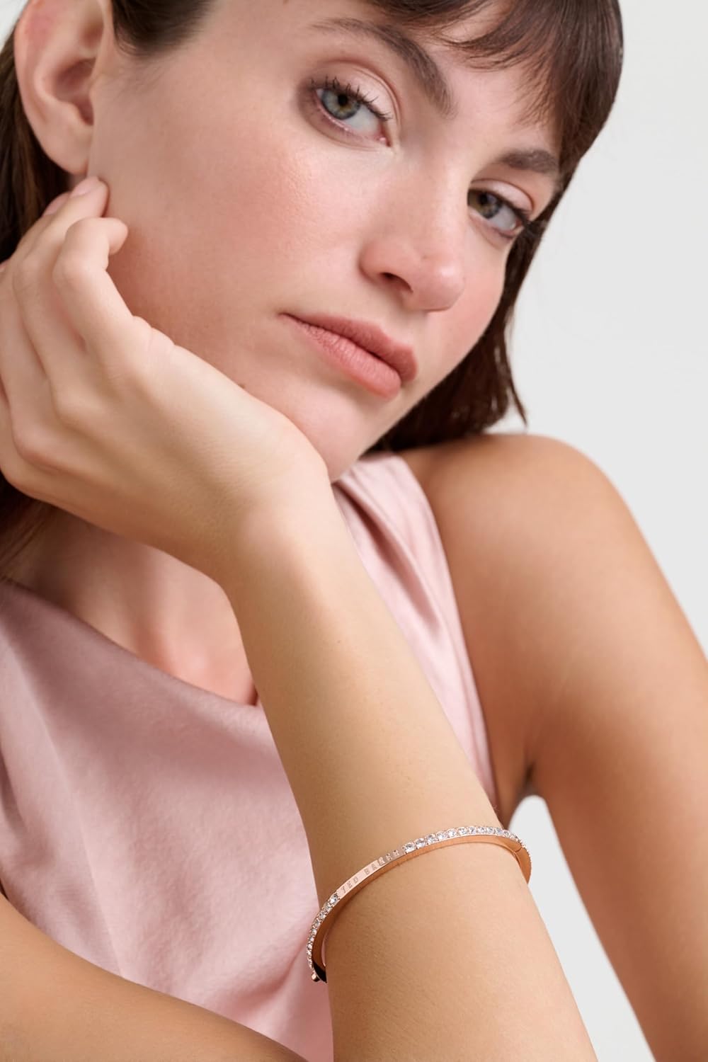 Ted Baker London Claudia Narrow Crystal Hinged Bangle Bracelet for Women - Image 4