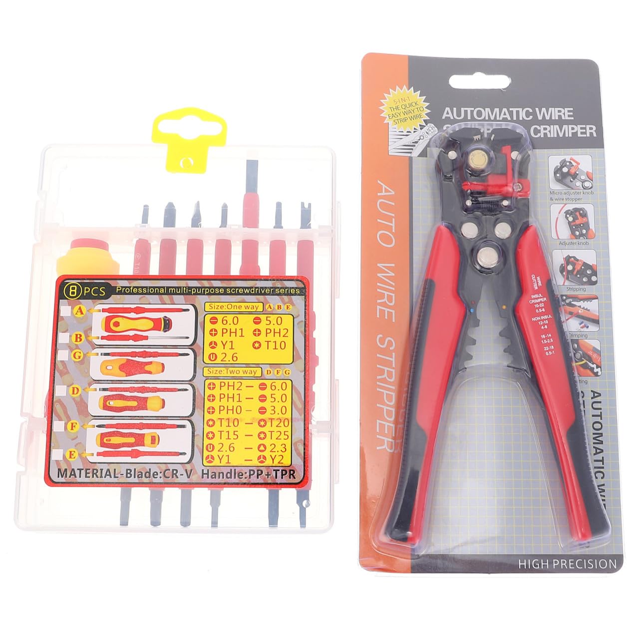 SHINEOFI Juego de Alicates de Liniero Diseño Ergonómico y Material de Acero Aleado, Kit de Herramientas para Electricistas y Trabajadores Fácil de Operar Color Aleatorio
