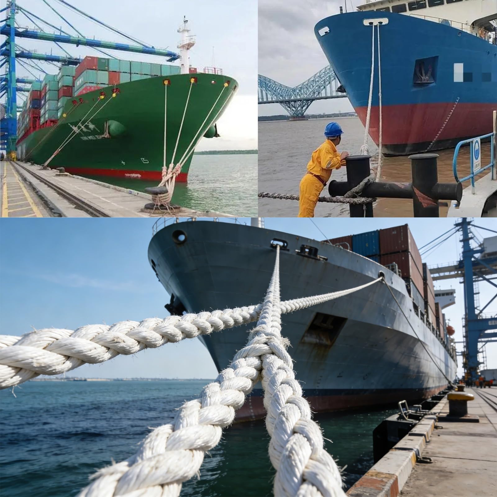 Bootsankerleine – Bruchlast 12/15/20/24/28/33/39/44/50 Tonnen – 10 m Nylon-Ankerseil für Schifffahrt, Anlegen, Verankern und Ladungssicherung, Geeignet für Schwerlastfrachter, Yachten(40mm 12T)