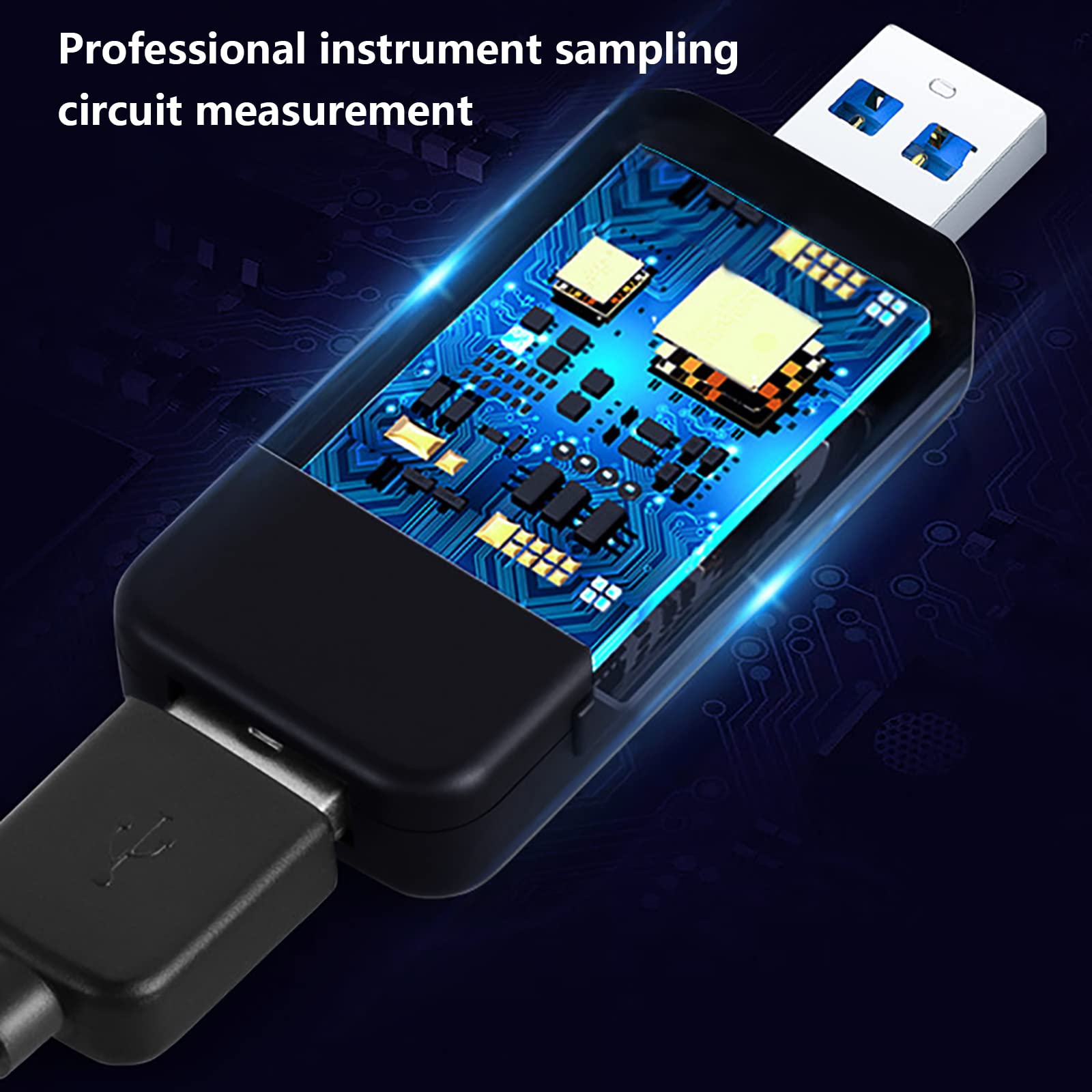 WANGCL Cyfrowy tester USB z kolorowym wyświetlaczem Tester napięcia USB, miernik prądu, tester mocy USB, tester pojemności baterii, obsługa szybkiego ładowania 65 W/120 W, czarny