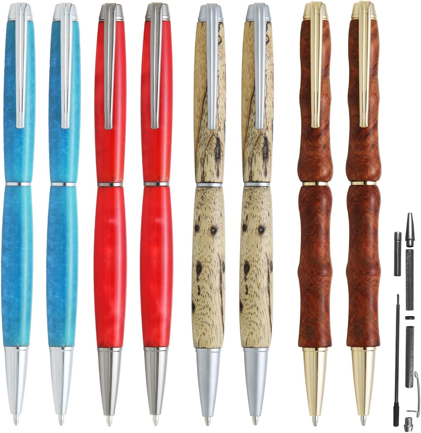 Penn State Industries PKGVTWSS Groove Twist Ballpoint Pen Kit Variety Pack Woodturning Project (8pack)