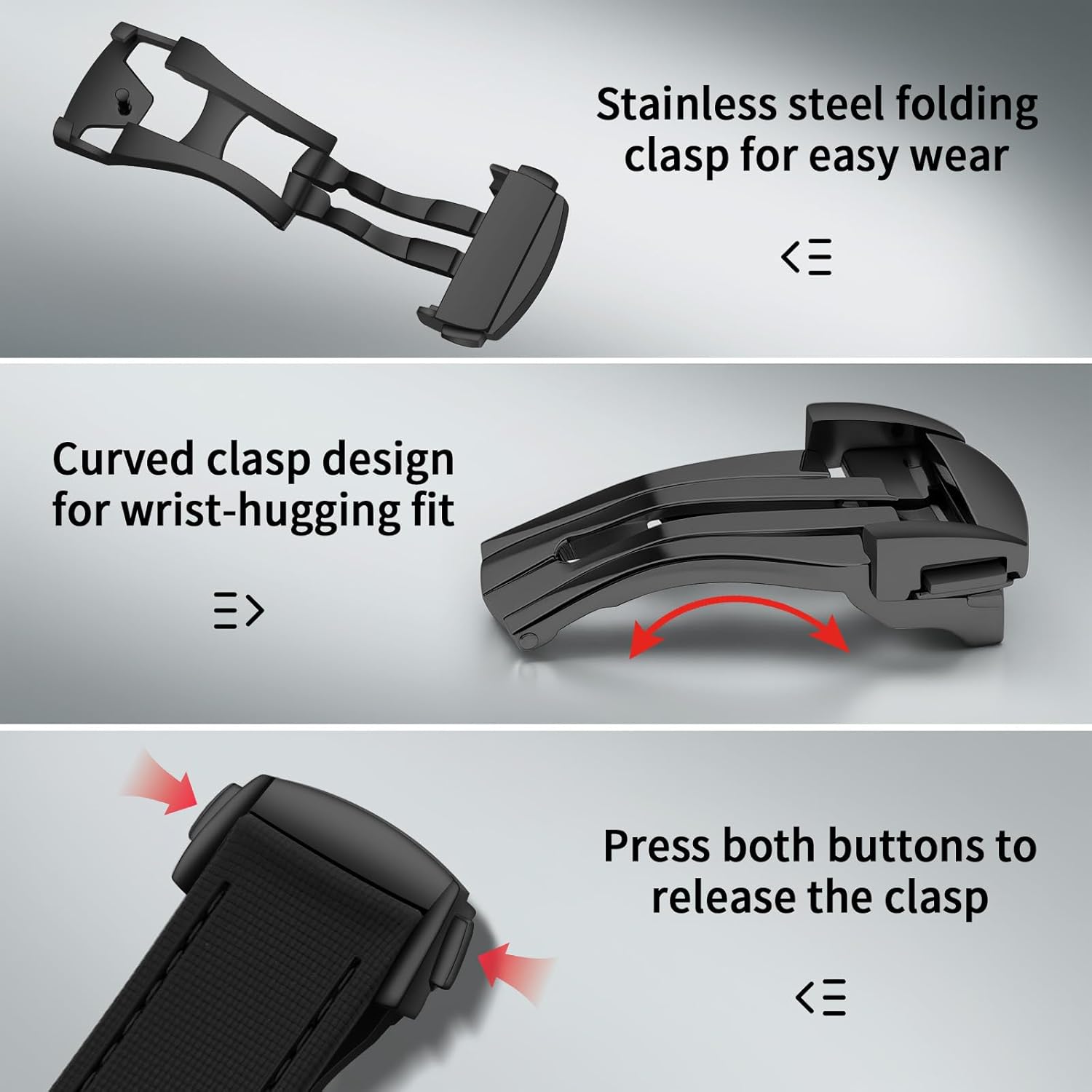 ULLCHRO Watch Strap Watch Band 20mm 22mm Man Waterproof Quick Release Bands Sport Replacement Strap Soft FKM Rubber Watchband - Image 4