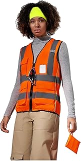 AYKRM Arbeitsweste Warnweste Damen Sicherheitsweste Laufweste mit Reißverschluss und Taschen