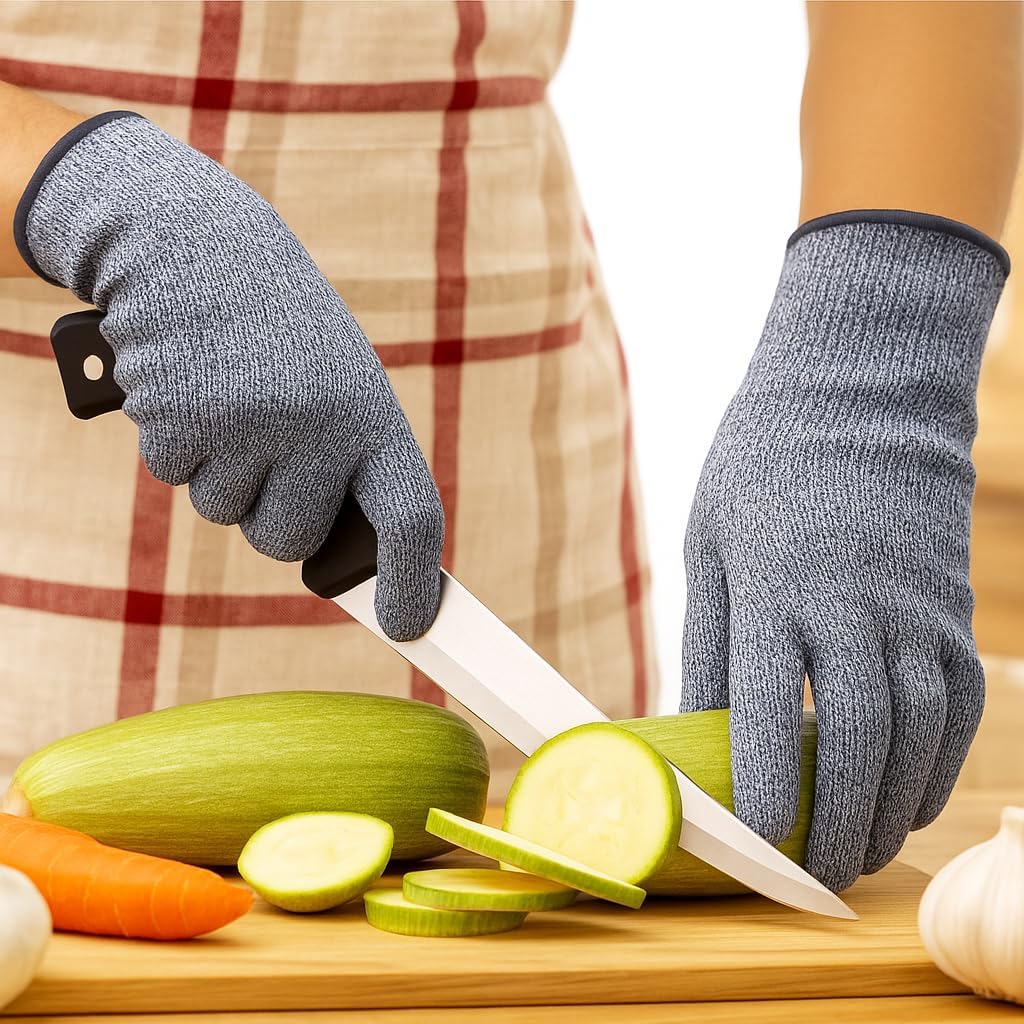 Luvas Anticorte de Alta Performance para Cozinha, Corte e Jardinagem – Tamanho Único – Conforto e Proteção Nível 5