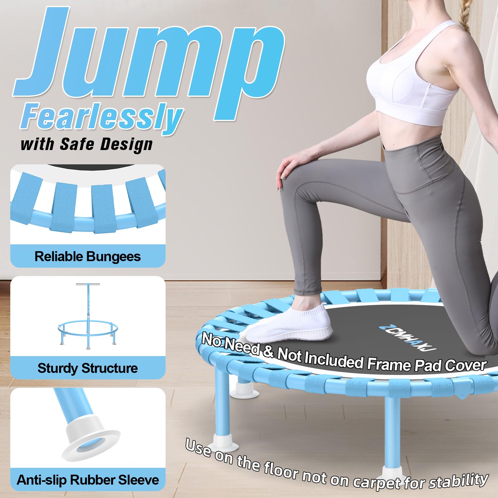 Amazon.com : ZCMHAXJ Foldable Mini Trampoline, 40