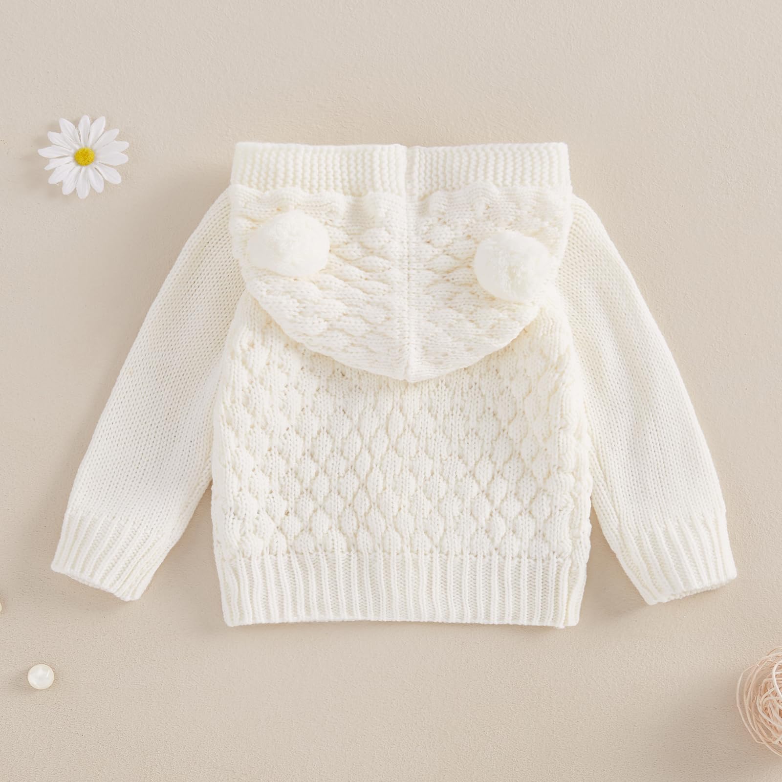 YILEEGOO Cardigan à capuche boutonné à manches longues pour bébé fille garçon