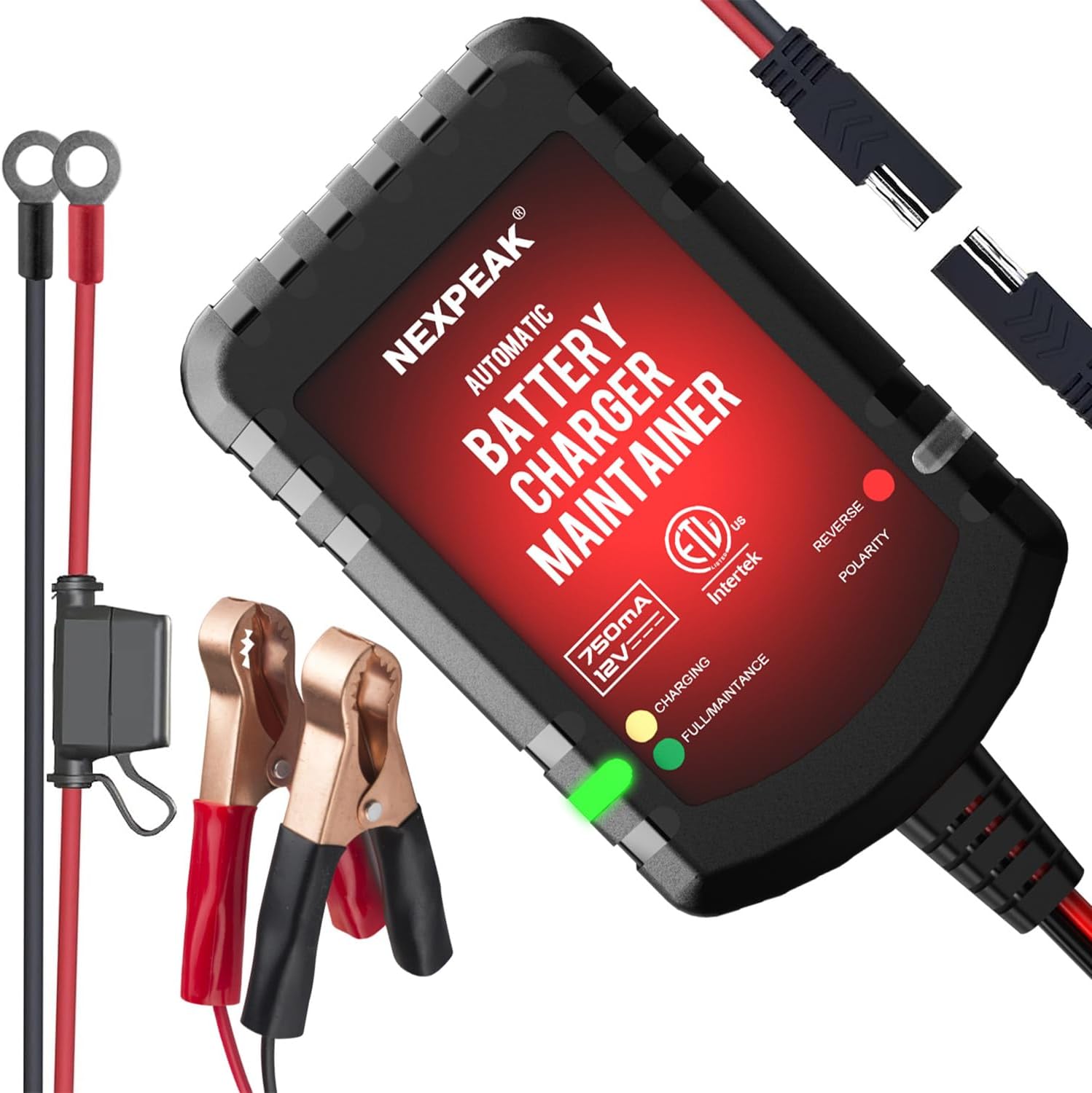 NEXPEAK NC075 12V 750mA Automatic Battery Charger, Battery Maintainer