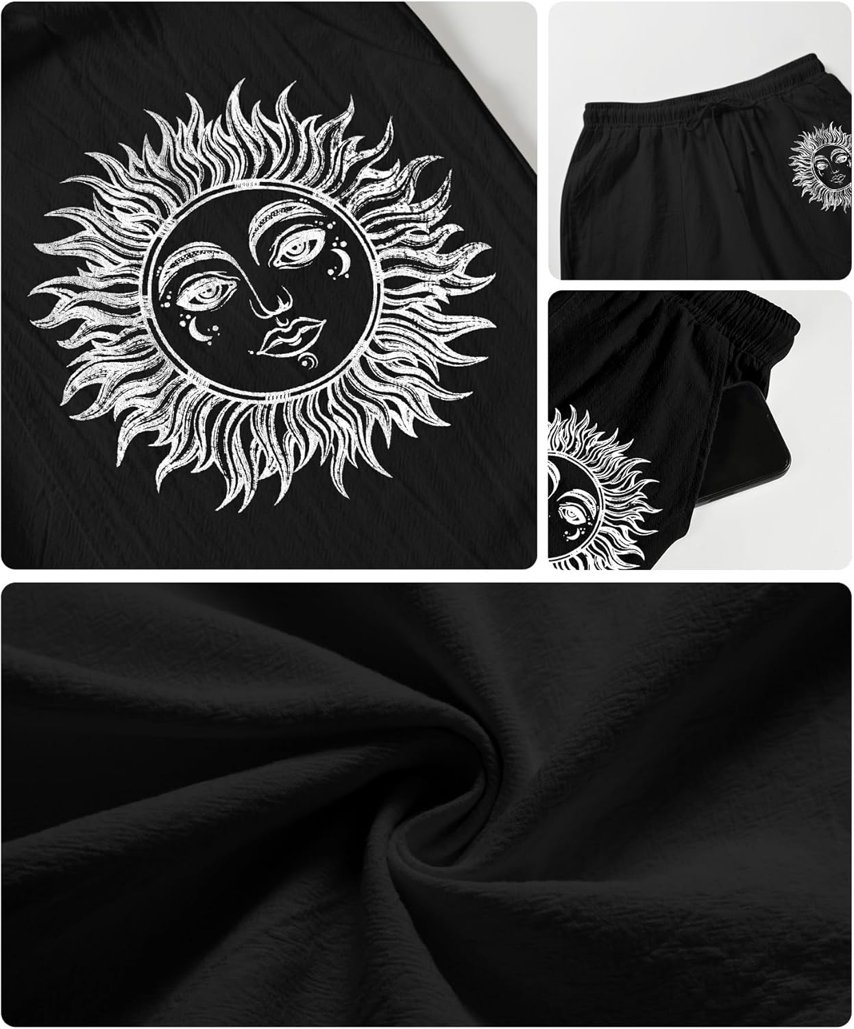 Puimentiua Casual Mens Linen Shorts Lightweight Elastic Waist Summer Beach Shorts - Image 6