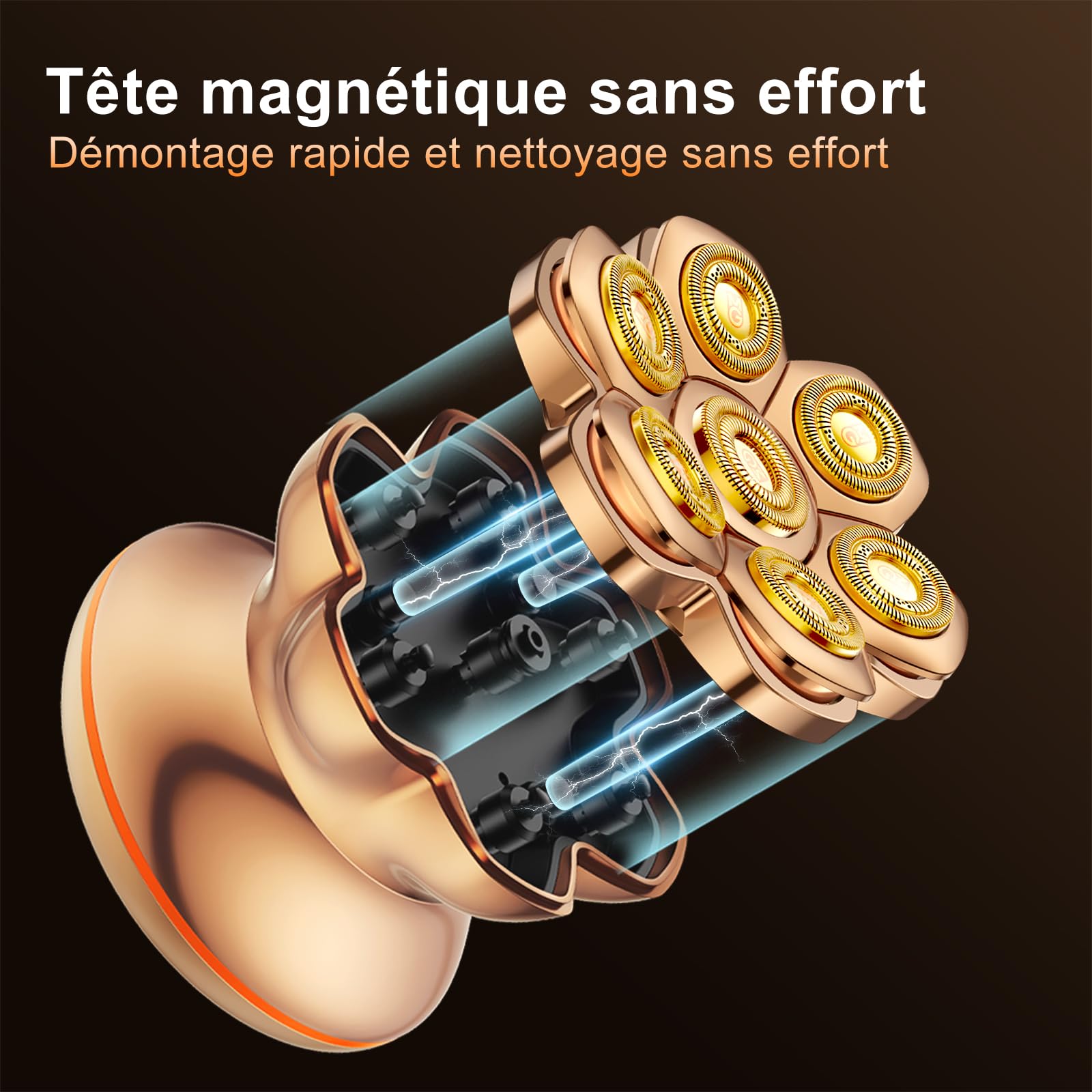 MAXGROOM® PRO Rasoir Tete Chauve Homme,2025 Rasoir Crane,Tondeuse Crâne,Cadeau Homme pour Papa et Mari,Lames en Titane,1400mAh,Autonomie de 140 minutes,8800RPM,Augmentation de 55%