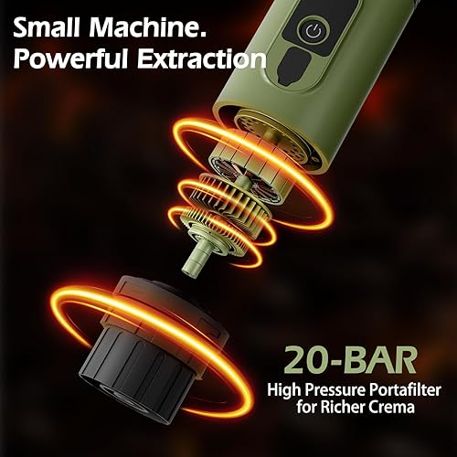 Miniatura 3 de InkTrail - Cafetera portátil eléctrica para café expreso, cafetera de viaje para acampar, autocalentamiento con batería recargable, compatible con