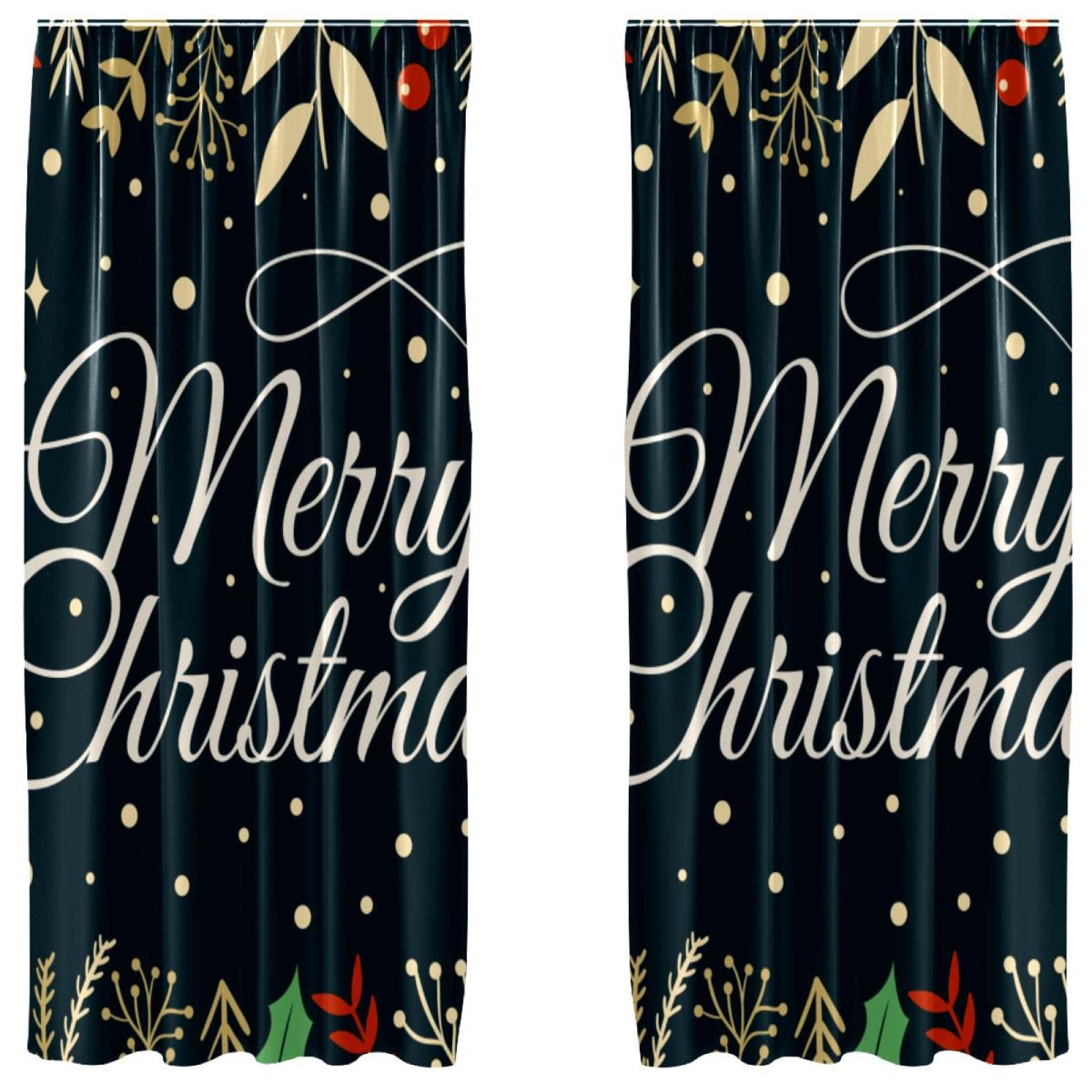 Cortinas de Navidad para salón de 55x84 pulgadas que llenan de calidez tu hogar en fiestas
