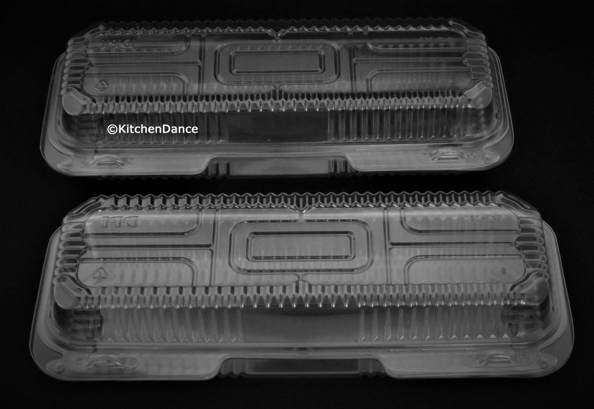 KitchenDance Durable Packaging Clear Plastic Hinged Take Out Containers - 12x5 Inches Danish Plastic Containers for Cookies-Sub & Hoagie Container Perfect for Restaurants, Bakeries - PXT350, 250 Count