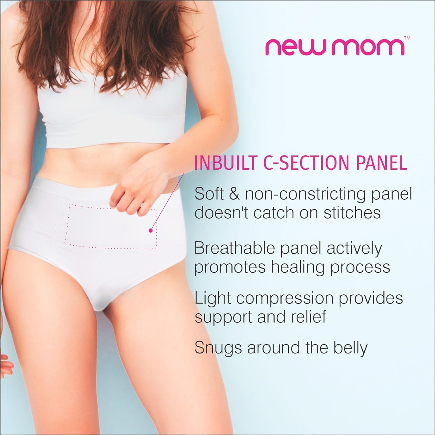 NewMom Caesarean Panty – White-Black (M) Pack of 2 - Image 9 thumbnail