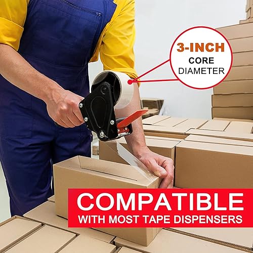 Miniatura 3 de SCESSPACK Cinta de embalaje (12 rollos), 2.7 mil, cinta de embalaje resistente para envío y sellado en movimiento, 1.88 pulgadas x 60 yardas por