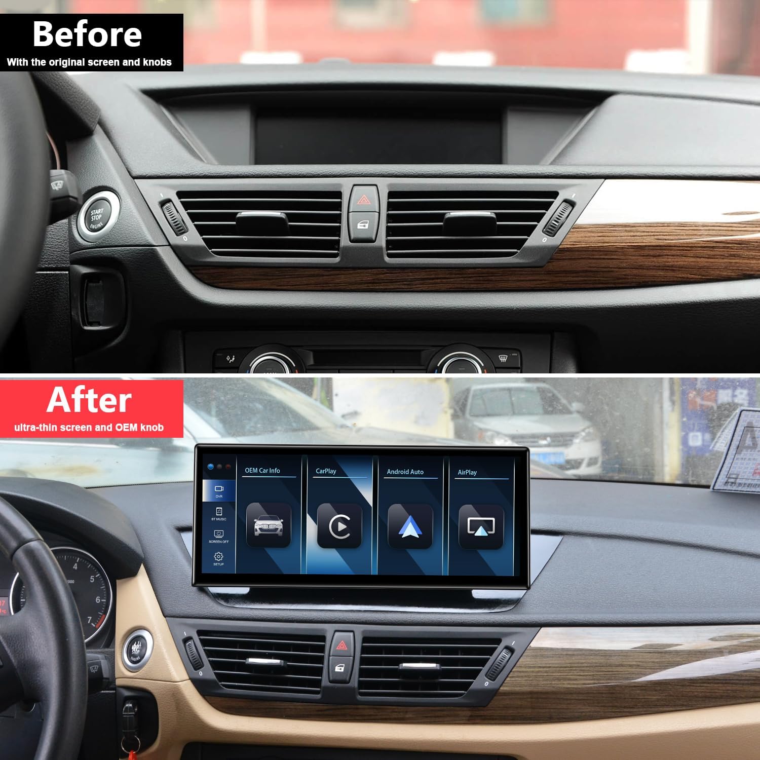 12.3 - Inch Ultra - Thin Linux Screen for BMW X1 E84 (2009-2015), Compatible with 4PIN CIC, Support Wireless and Wired CarPlay & Android Auto & Mirror Link