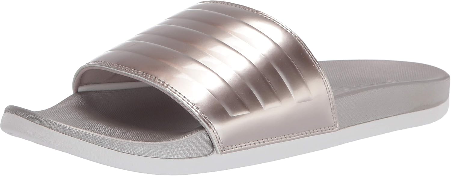 Adidas Women's Adilette Comfort Slide Sandal, Champagne Metallic/Champagne  Metallic/Crystal White, numeric_6 : Amazon.ca: Clothing, Shoes u0026 Accessories