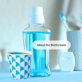 [500Pack ] 3 oz Paper Cups, Small Mouthwash Cups, Disposable Bathroom Cups, Paper Cups for Party, Picnic, BBQ, Travel, and Event, Assorted Blue Pattern