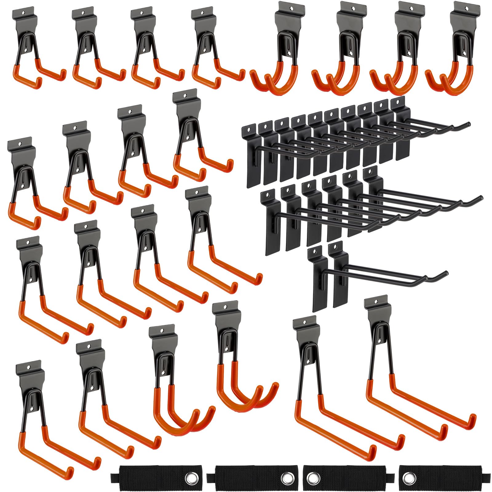 Landhoow 36 Pcs Slatwall Hooks &amp; Hangers, Heavy Duty, Multi Sizes, Orange