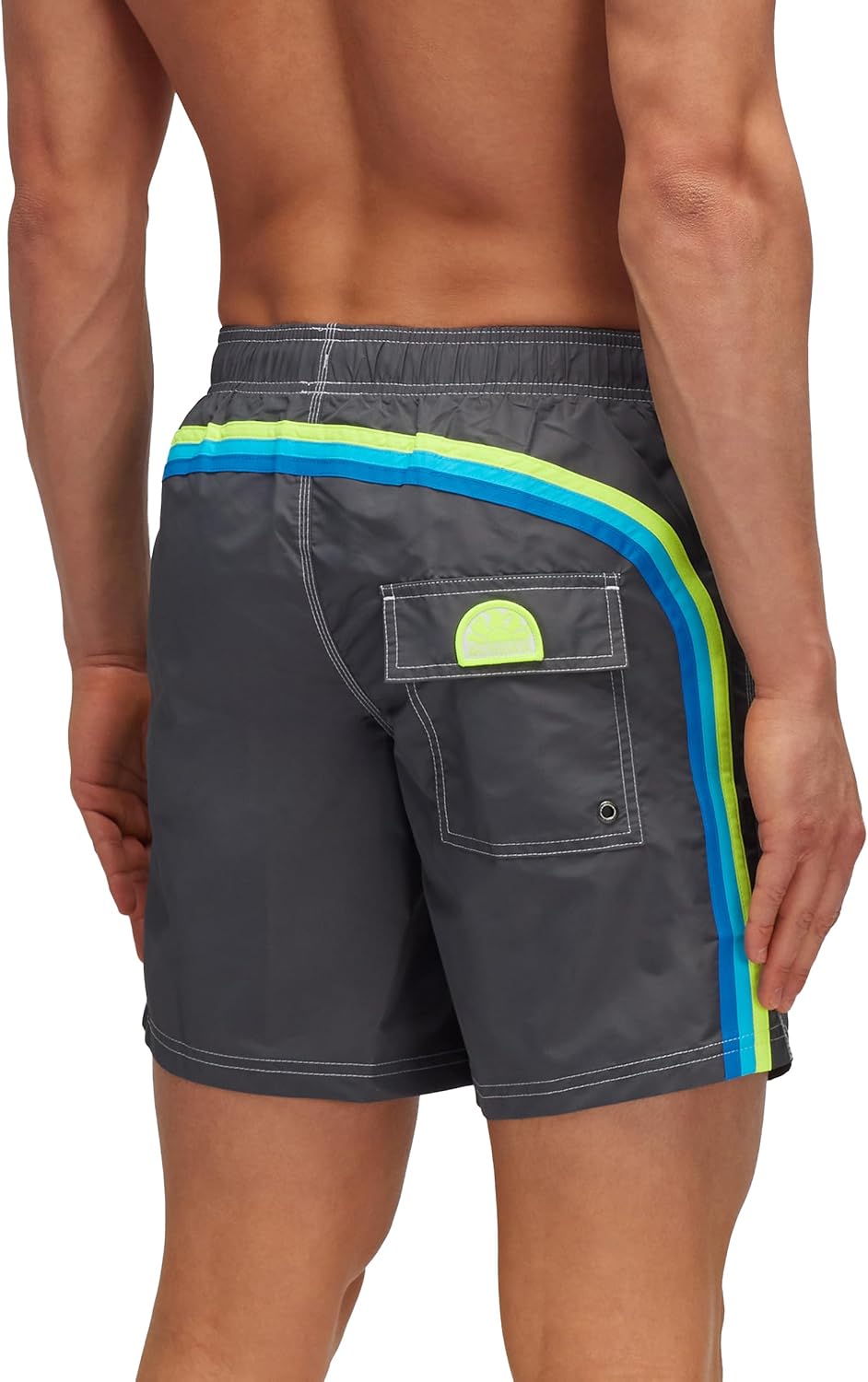SUNDEK Mens Elastic Waist Boardshort, Swim Trunks 16" Length 7.5" Inseam