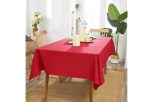 Red Square Tablecloth 54x54" Water & Stain-Resistant Washable Square Red Table Cloths...