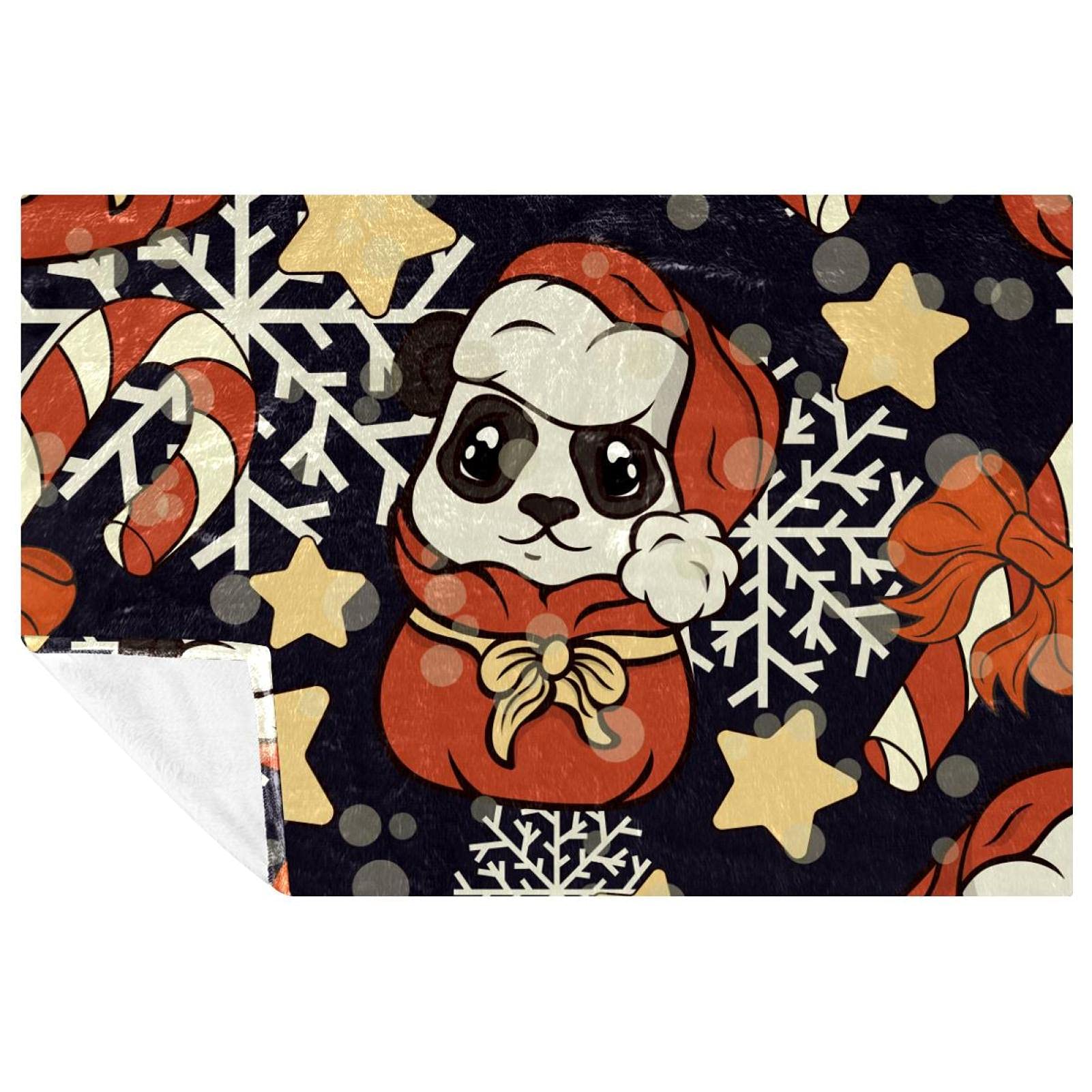 Couverture de Noël panda 150x100 cm douce et chaude pour lit et canapé
