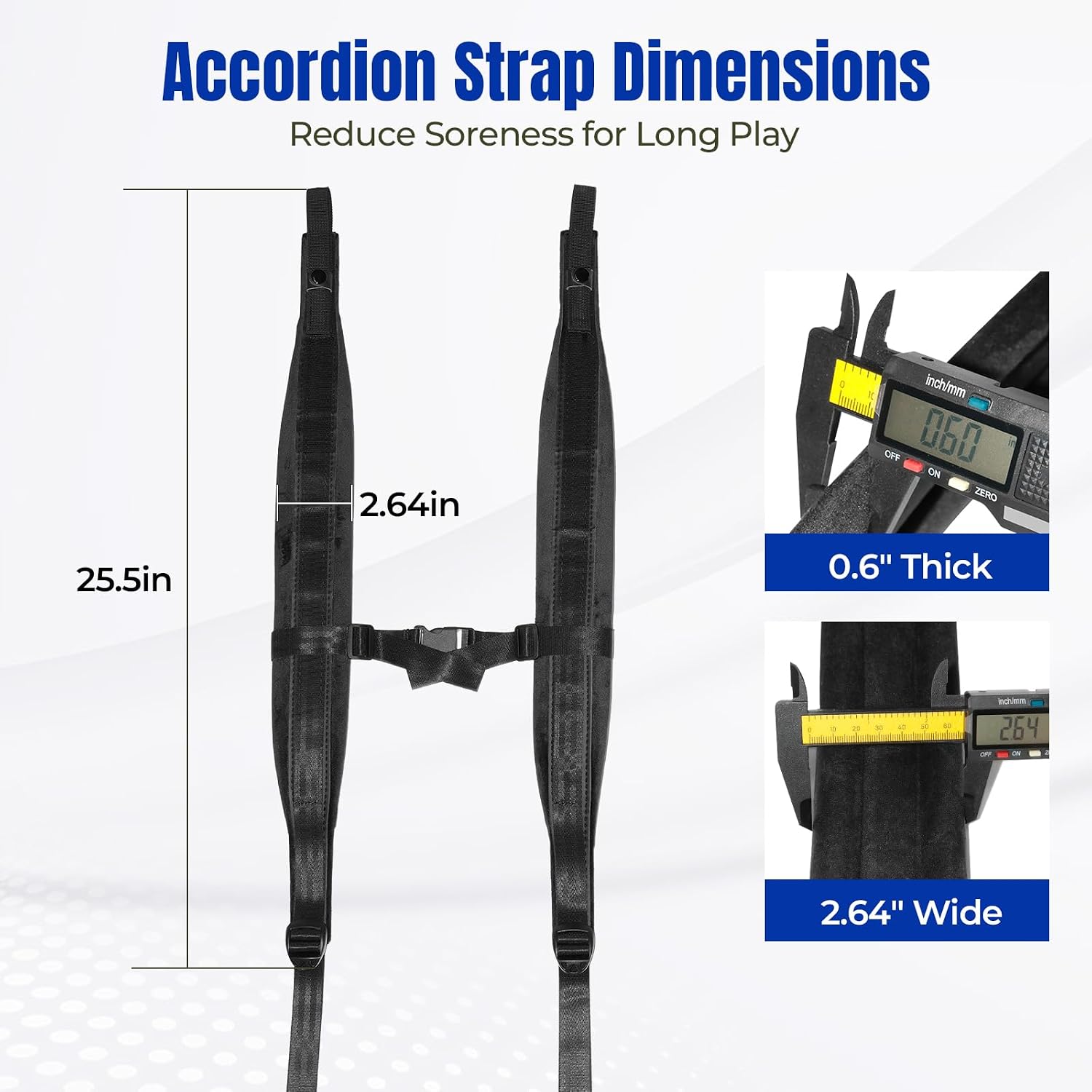 Adjustable Accordion Strap for 8-120 Bass, Black